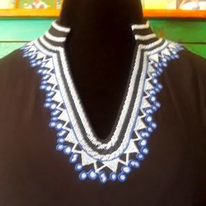 New Women's Boho Peasant Embroidered Top Sz. L